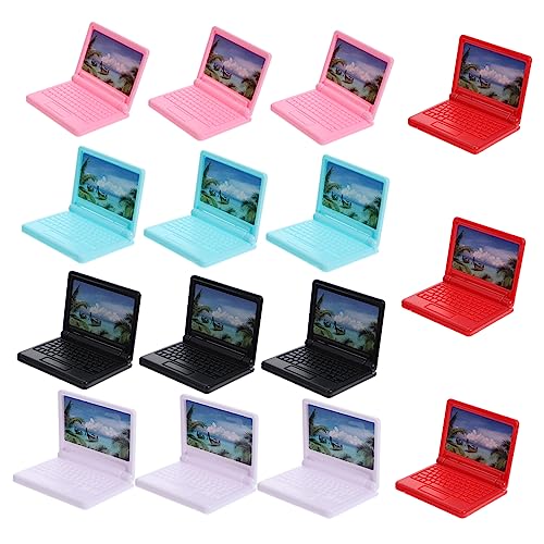 Beaupretty Miniatur Laptop Modell Spielzeug für Puppenhaus 15 Stück aus Kunststoff Simulation Computer Zubehör für Rollenspiele und Kreative Gestaltung von Beaupretty