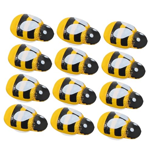 Beaupretty 150 Stück Mini Holz Bienen mit Selbstklebender Rückseite Niedliche Gartenornamente für Moos mikrolandschaften Pflanzen Basteldekoration Einzigartige Bienenförmige Deko für DIY von Beaupretty