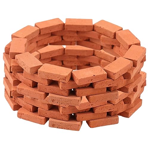 Beaupretty 150 Stück Miniaturziegel für DIY Landschaftsbau Kunststein Bausteine für Sandkasten und Garten Fördert Kreativität und Vorstellungskraft Leicht und Tragbar für Familienprojekte von Beaupretty
