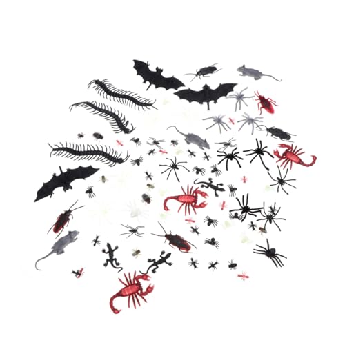 Beaupretty 150 Stück Teiliges Halloween Realistische Kunststoffinsekten Spinnen Skorpione Fledermäuse Streudeko für Partydekoration Scherzartikel Lernspielzeug von Beaupretty