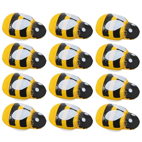 Beaupretty 150 Stück Miniatur Bienen Deko aus Holz Lustige Garten Landschaft Dekoration für Kinder und Selbstgemacht Projekte von Beaupretty