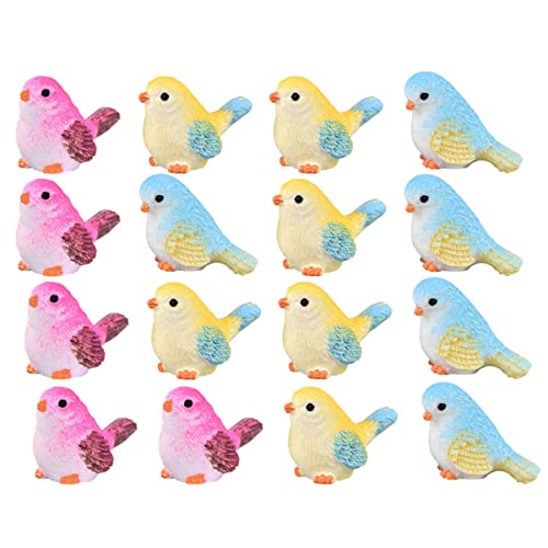 Beaupretty 16 Stück Miniatur Vögel Figuren Teiliges von Dekorativen Vogelmodellen für Garten Balkon und Feengarten Zufällige Farben für Miniaturgärten und Pflanzentöpfe von Beaupretty