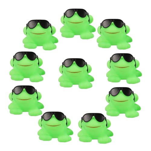 Beaupretty 16 Stück Teiliges Badespielzeug aus Kunststoff Schwimmende Frosch Spielzeuge mit Sonnenbrille Geräuschaktive Badewannenspielzeuge für Kleinkinder Sicher und Gestaltet für Badespaß von Beaupretty