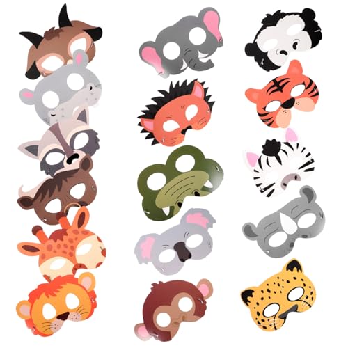 Beaupretty 16 Stück Teiliges Dschungel Tier Halbgesichtsmasken für Halloween Karneval Geburtstag Party Kostüm Zubehör Kreative Bunte Kindermasken für Rollenspiel und Dekoration Beaupretty 16 Stück Teiliges Dschungel Tier Halbgesichtsmasken für Halloween Karneval Geburtstag Party Kostüm Zubehör Kreative Bunte Kindermasken für Rollenspiel und Dekoration von Beaupretty