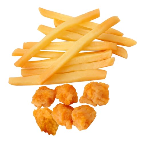 Beaupretty 16 Stück Teiliges Fast Food mit Künstlichen Pommes Frites und Hähnchenstücken Realistische Simulation für Kinderküche Flexibles Kombinieren und Deko von Beaupretty