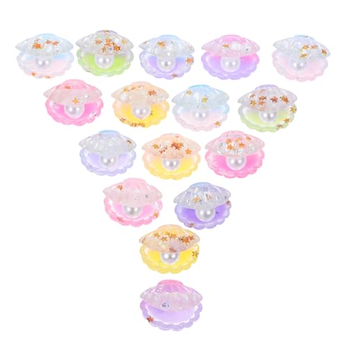 Beaupretty 16 Stück Teiliges Leuchtendes Muschelset mit Perlen Dekoration Miniatur Harzfiguren für DIY Bastelprojekte Gartenornamente und Partydesigns für Meerjungfrau Themen von Beaupretty