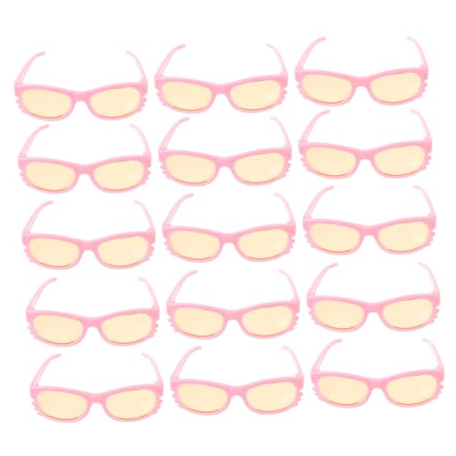 Beaupretty 16 Stück Teiliges Mini Puppensonnenbrillen aus Robustem Kunststoff Pinke Miniaturbrillen für Puppen und DIY Bastelprojekte Leicht und Praktisch als Puppenzubehör und Geschenkidee von Beaupretty