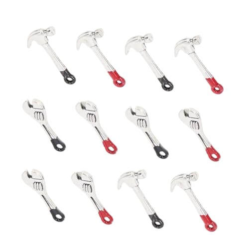 Beaupretty 16 Stück Teiliges Miniatur Werkzeugset für Puppenhaus Realistische Mini Werkzeuge aus Leichtem Material Schraubenschlüssel und Hammer für Dekorieren von Beaupretty