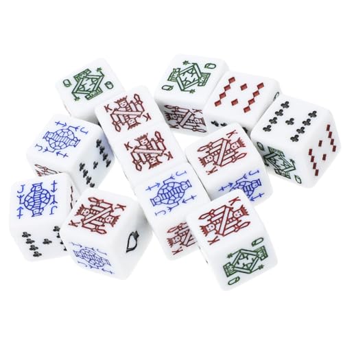 Beaupretty 16 Stück Teiliges Weiße Acryl Pokerwürfel Sechseitige Spielwürfel für Poker und Craps Leichtes Langlebiges Würfelspiel zubehör für Party und Familienspiele von Beaupretty