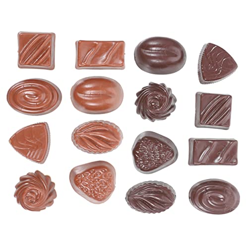 Beaupretty 16 Stück Teiliges aus Gefälschten Schokoladenmodellen PVC Dekoration für Puppenhaus Schaufenster und Lernspielzeug in Schwarz und Braun von Beaupretty