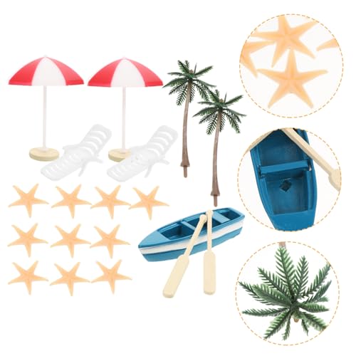 Beaupretty 17Stücke Teiliges Miniatur Strand Dekorationsset Mini Stühle Regenschirme Boote für Garten Puppenhaus und Kuchendekoration für Kreative DIY Projekte Beaupretty 17Stücke Teiliges Miniatur Strand Dekorationsset Mini Stühle Regenschirme Boote für Garten Puppenhaus und Kuchendekoration für Kreative DIY Projekte von Beaupretty