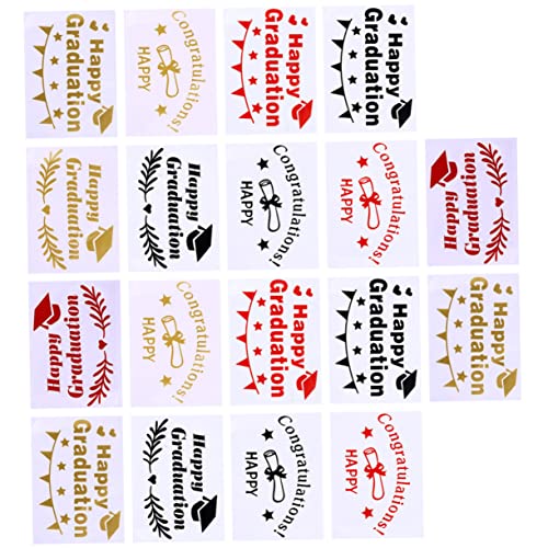 Beaupretty 18 Blatt Teiliges Graduation Balloon Sticker Selbstklebende Transparente Abschlussparty Deko mit Gemischtem Design Einfach Anzubringen für Ballons und Feierdekorationen von Beaupretty