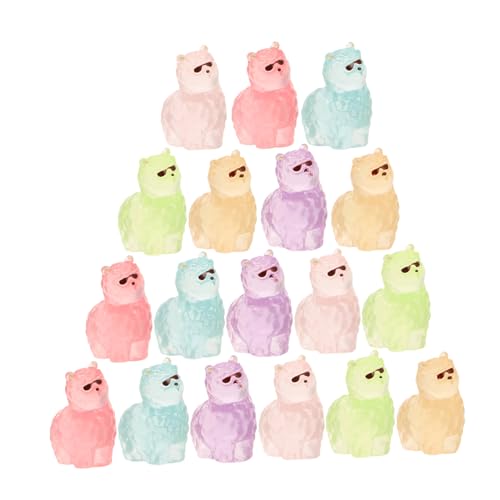Beaupretty 18 Stück Teiliges Leuchtende Mini Figuren aus Robustem Harz Kreative Nachtlicht Deko mit Bunten Sonnenbrillen Detailreiche Tierornamente für Mikro Landschaften DIY und von Beaupretty