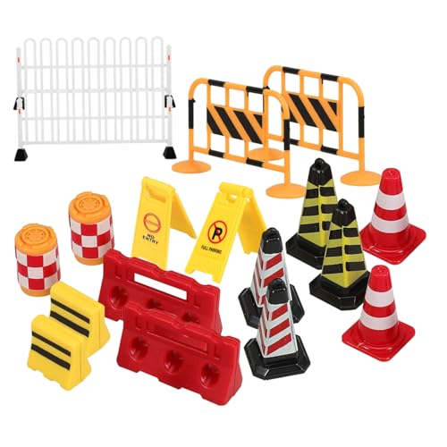 Beaupretty 18 Stück Teiliges Mini Verkehrsschilder Spielset aus Kunststoff Realistische Straßensperren und Verkehrszeichen Pädagogisches Straßenschild für Fördert Kreativität und von Beaupretty