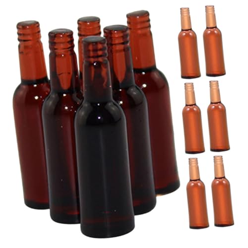 Beaupretty 18 Stück Teiliges Miniatur Puppenhaus Bierflaschen aus Resin Realistische Braune Wein und Bierflaschen Dekoration Detailgetreu für Puppenhaus Küche und Wohnzimmer Zubehör von Beaupretty