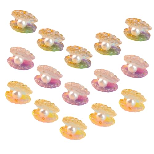 Beaupretty 18Stücke Leuchtende Muschelperlen Deko für DIY Resin Kunsthandwerk Miniatur Charms für Aquarium und Garten Dekoration und Kompakte Gestaltung von Beaupretty