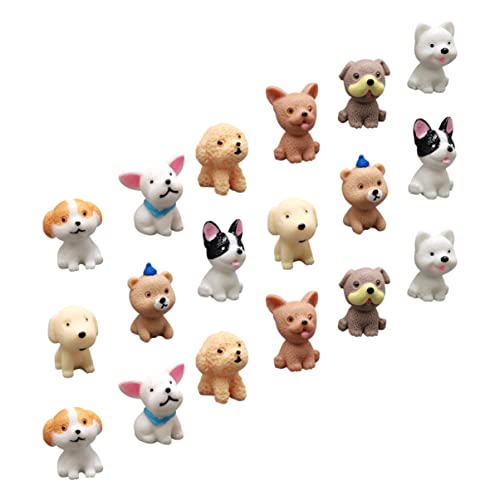 Beaupretty 18Stücke Teiliges Niedlicher Mini Welpenfiguren aus Hochwertigem Harz Dekorative Hundeskulpturen für Zuhause Büro und Mini Realistische Designs für Kinderzimmer von Beaupretty