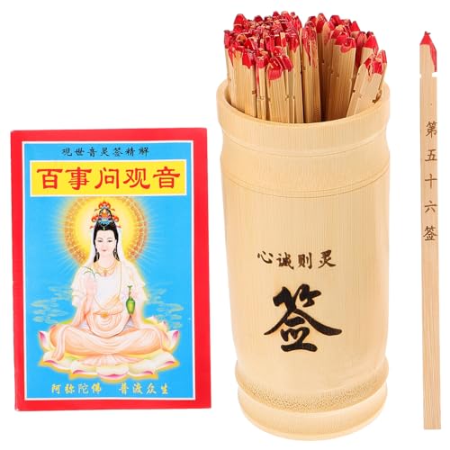 Beaupretty 1Satz Chinesische Wahrsagestäbe mit Bambuseimer und Buddhistischen Requisiten für und Divinationsspiele für Familie Tempel und Büro von Beaupretty