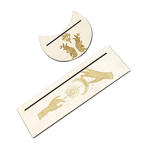 Beaupretty 1Satz Holz Tarotkartenhalter im Mond und Rechteckdesign Dekorativer Kartenständer für Wiccan Rituale für Zuhause und Veranstaltungen Kompakt und Elegant Beaupretty 1Satz Holz Tarotkartenhalter im Mond und Rechteckdesign Dekorativer Kartenständer für Wiccan Rituale für Zuhause und Veranstaltungen Kompakt und Elegant von Beaupretty