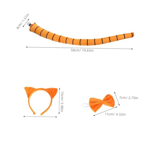 Beaupretty 1Satz Katzenohren Haarreif Set für Tierschwanz Kostüm Zubehör für Partys Rollenspiele Sicher Fördert Fantasie Kreativität Halloween von Beaupretty