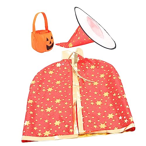 Beaupretty 1Satz Kinderkürbishut Umhang für Halloween Teiliges Kostüm Zaubererhut Umhang für Karneval Maskerade Kostümpartys von Beaupretty