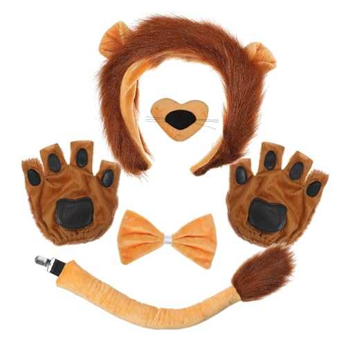 Beaupretty 1Satz Löwenkostüm für Erwachsene Dschungelkostüm mit Pfotenhandschuhen Atmungsaktive Materialien für Halloween Kostümpartys für Fasching von Beaupretty