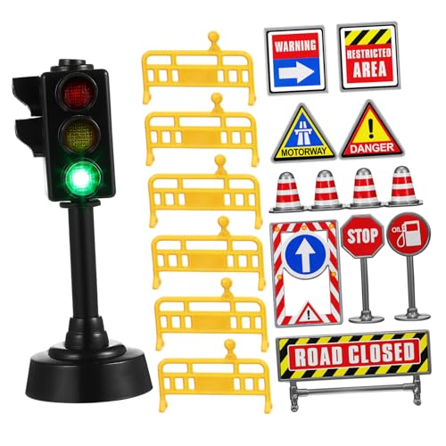 Beaupretty 1Satz Mini Verkehrszeichen für Straßenschilder Aufkleber Große Ampel zur Frühen Bildung und Eltern Interaktion Lernspielzeug für Verkehrsregeln und von Beaupretty