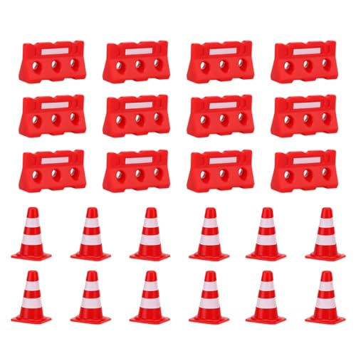 Beaupretty 1Satz Mini Verkehrszeichen für Teiliges Lernspielzeug mit Roten Straßensperren und für Rollenspiele und Frühkindliche Verkehrserziehung von Beaupretty