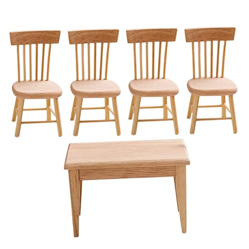 Beaupretty 1Satz Miniatur Möbelset für Puppenhaus Tisch und Stühle aus Hochwertigem für Esszimmer und Küchendekoration für Kreative Langlebig und Sicher der Anwendung von Beaupretty