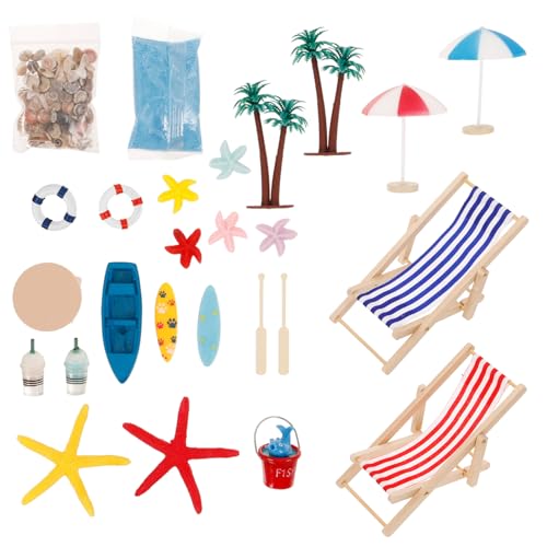 Beaupretty 1Satz Miniatur Strand Ornament für Puppenhäuser Teiliges DIY Zubehör für Mikrolandschaften Kreative Dekoration für Lebensechte Strandatmosphäre von Beaupretty
