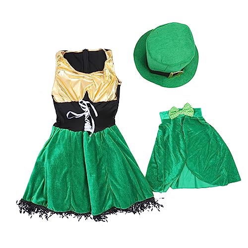 Beaupretty 1Satz Patrick's Day Damenkleid Kostüm Hochwertigem Material Irisches Bühnenkostüm für Karneval Fotopartys Leicht Auszuziehen Waschbar S von Beaupretty
