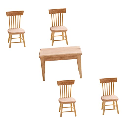 Beaupretty 1Satz Puppenhaus Möbel für Esszimmer und Spielzeugdekoration Teiliges Set Tisch Stühle für Kreative Rollenspiele von Beaupretty