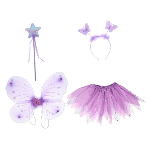 Beaupretty 1Satz Teiliges Kinderkostüm Mit Schmetterlingsflügeln Tüllrock Feenstab Haarreifen Für Karneval Geburtstagsfeiern Cosplay Beaupretty 1Satz Teiliges Kinderkostüm Mit Schmetterlingsflügeln Tüllrock Feenstab Haarreifen Für Karneval Geburtstagsfeiern Cosplay von Beaupretty