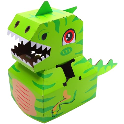 Beaupretty 1Satz Tragbares DIY Dinosaurier aus Pappe für Farbenfrohes Kreatives Bastelspielzeug für Rollenspiele und Cosplay Fördert Hand Augen Koordination und Farbverständnis von Beaupretty