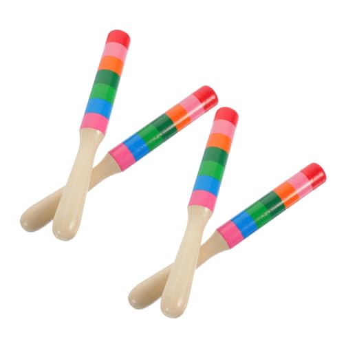 Beaupretty 2 Paare Holz Rhythmussticks für Musikinstrument Musikalität für Musikunterricht und Kreative Aktivitäten von Beaupretty