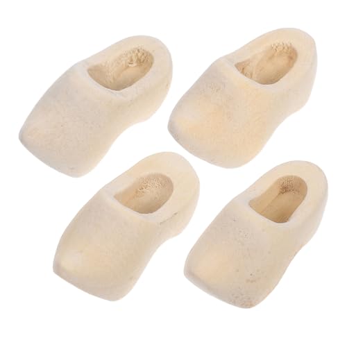 Beaupretty 2 Paare Mini Holzschuhe Modell Unbemalte Holzschuhe für Puppenhaus Dekoration Langlebige Miniatur Klompen für DIY Projekte Zubehör für Kreative Bastler von Beaupretty