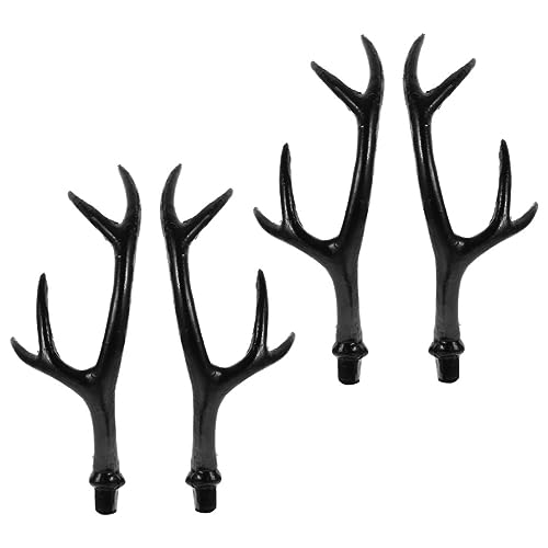 Beaupretty 2 Paare Simulierte Hirschgeweihe Haarreif für Halloween Kostüme DIY Kopfstück Dekoration für Cosplay und Partys Schwarz Groß von Beaupretty