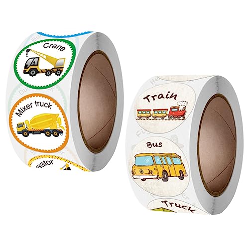 Beaupretty 2 Rollen Belohnungssticker Fahrzeuge Muster Klebeetiketten für Schule Büro Scrapbooking Leicht zu Tragen und Ablösbar von Beaupretty
