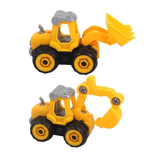 Beaupretty 2 STÜCK Teiliges DIY Baufahrzeuge Bagger und Bulldozer Bunte Kunststoff Montage Pädagogisch Fördert Praktische Fähigkeiten und Intelligenz Sicher und Glatt Verarbeitet für Jungen von Beaupretty
