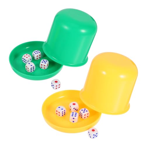 Beaupretty 2 STÜCK Teiliges Würfelbecher Set mit Farbigen Würfeln Robuster Kunststoff für Familien und Barspiele Perfektes Würfelspiel Zubehör für Party und Unterhaltung Zufällige Farbe von Beaupretty