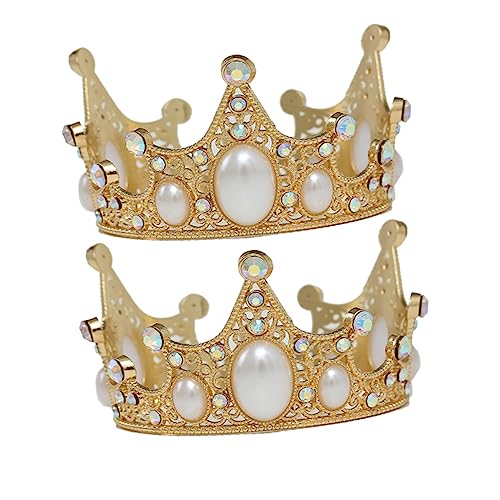 Beaupretty 2 STÜCK Vintage Geburtstagskrone mit Perlen Kreative Tortendeko und Haarschmuck Geburtstagskrone für Jungen und Mädchen Einzigartige Kuchenverzierung Edles Design von Beaupretty
