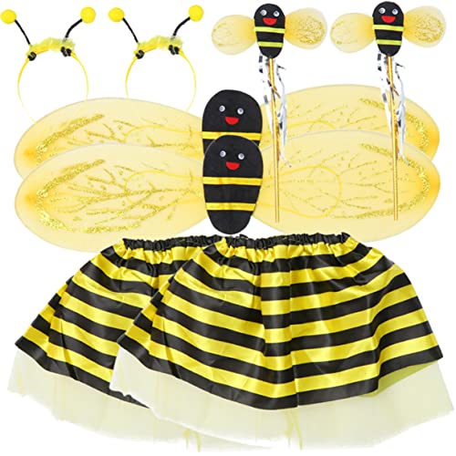 Beaupretty 2sätze Junge Mädchen Biene Cosplay Kostüm Rock Flügel Stirnband Zauberstab Performance Requisiten Biene Kostüm Für Mädchen Partykostüm Cosplay Zubehör von Beaupretty
