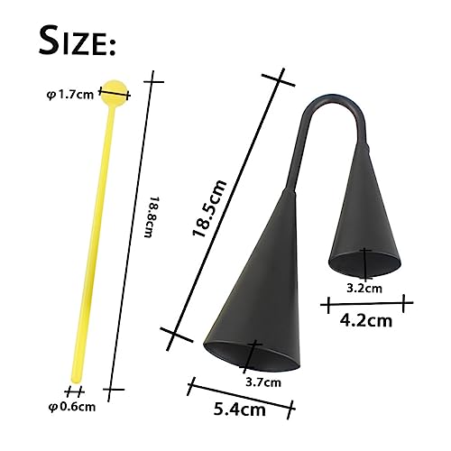 Beaupretty 2 Sätze Doppelseitige Kuhglocke aus Robustem Metall mit Sicherem Doppel Ohr Design Klarer Teiliges für Musikspielzeug Party und Rhythmisches von Beaupretty