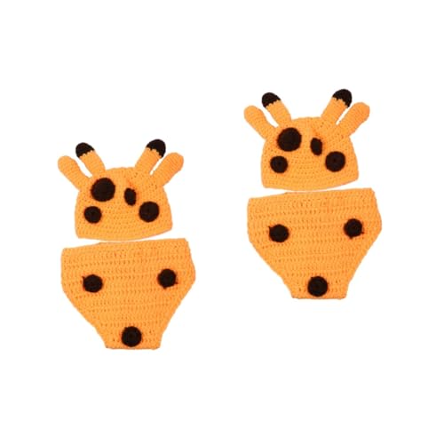 Beaupretty 2 Sätze Giraffe Kostümset für Neugeborene Strickmütze und Shorts Gelb für Fotografie und Besondere Anlässe Geeignet für Monate Hautfreundlich und Atmungsaktiv von Beaupretty