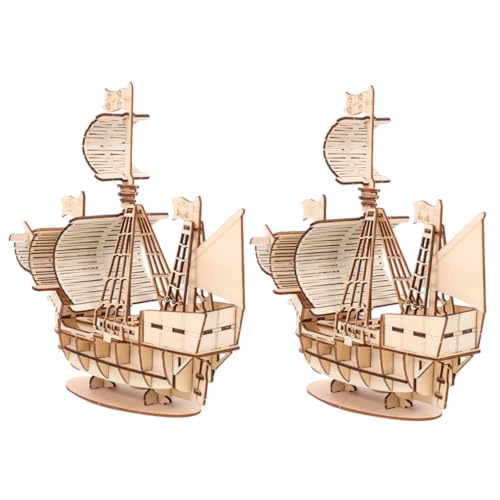 Beaupretty 2 Sätze Holz Segelboot Modellbausatz Puzzle für Erwachsene Lernspielzeug aus Glattem Holz mit Vorgefertigten Teilen Pädagogisches Baukasten Kreativität und Geduld von Beaupretty