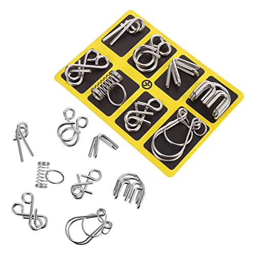Beaupretty 2 Sätze Intelligentes Metallrätsel Interlock Puzzle Ringe Kognitives Denkspiel für Erwachsene Langlebige Edelstahlkonstruktion Fördert Kreatives und Problemlösungsfähigkeiten von Beaupretty
