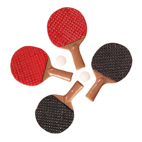Beaupretty 2 Sätze Maßstab mit Schlägern und Ball Puppenhaus Zubehör für Detailreiche Dekoration für Puppenhaus Ornament Micro Landschaft Tischtennis Deko von Beaupretty