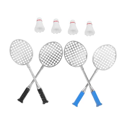 Beaupretty 2 Sätze Miniatur Badminton Schläger aus Legierung Detailgetreue Tragbare Deko Anhänger für Puppenhaus Rucksack Vielseitige Sport Charms Realistische Miniatur Accessoires von Beaupretty