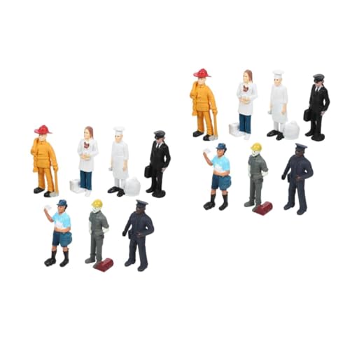 Beaupretty 2 Sätze Miniatur Menschen Figuren Realistische Miniatur Modelle Glatte Oberfläche Langlebig für Sandtisch Landschaft Puppenhaus Dekoration DIY Szenen von Beaupretty