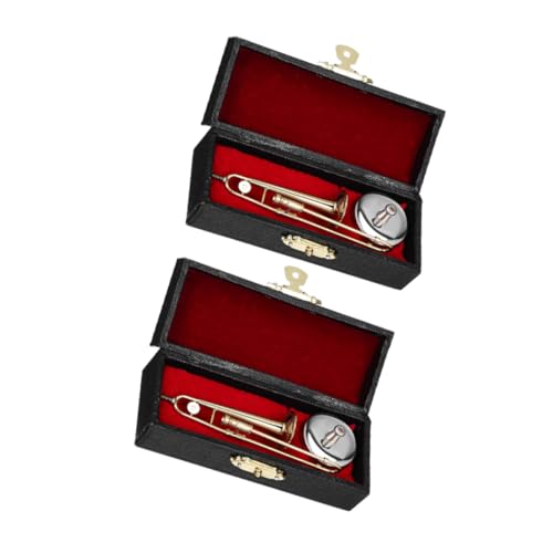 Beaupretty 2 Sätze Miniatur Posaune mit Schwarzem Etui und Ständer Detailgetreues Musikinstrument Modell Leichte Mini Blechblasinstrumente für Puppenhaus Dekoration und Musikliebhaber Beaupretty 2 Sätze Miniatur Posaune mit Schwarzem Etui und Ständer Detailgetreues Musikinstrument Modell Leichte Mini Blechblasinstrumente für Puppenhaus Dekoration und Musikliebhaber von Beaupretty